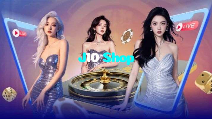 J10 Shop casino presented on mobile device in Pakistan with slots and live games